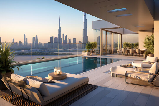 Dubai skyline view homes